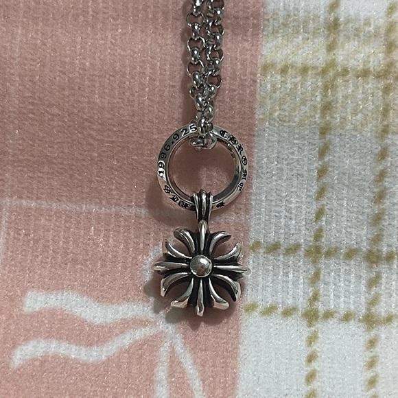 Chrome Hearts Tiny Cross Charm Silver Necklace - Picture 3 of 8